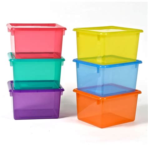 bright colored square metal organizer boxes|medium plastic storage box.